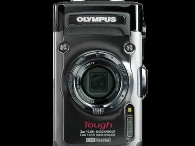 Olympus Tough TG-1 iHS Silver rugged and proof digital camera Low-poly 3D model