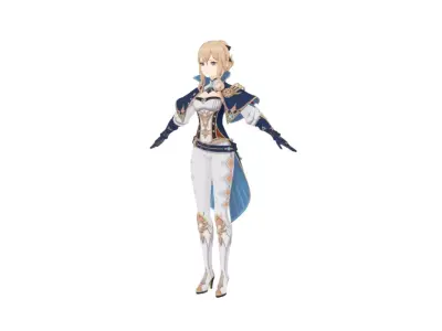 genshin impact jean default Low-poly 3D model