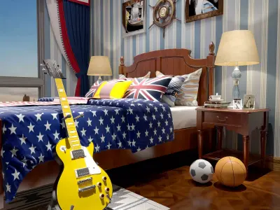 American style children room 3D Model 3D model