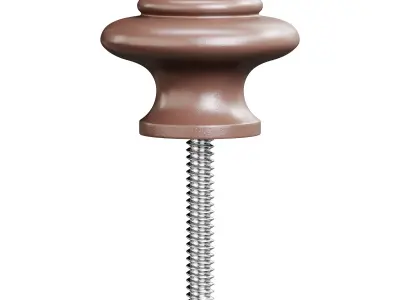 Wrought Iron Cabinet Knob Black Round 3D model