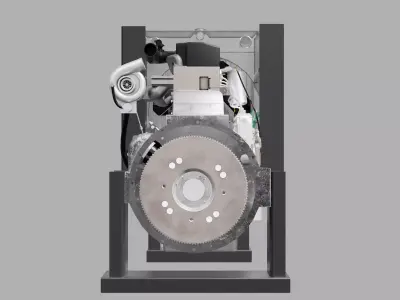 4-Stroke Engine - Forklift Engine Low-poly 3D model