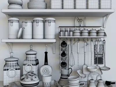 Decorative set for Kitchen 3D model