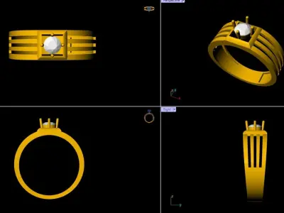 Gents Diamond Ring - 0032 3D print model