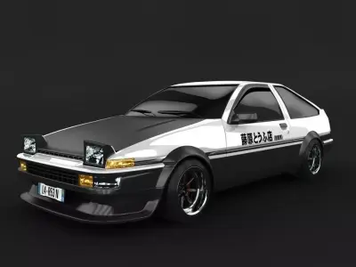 Toyota AE 86 initialD 3D model