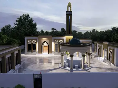 mosque and ablution 3d model 3D model