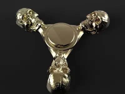 Premium spinner Skull 3-arm 3D print model