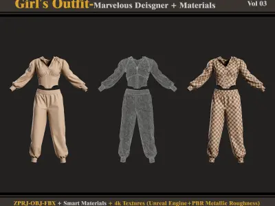 Girls Outfit-zprj-fbx-obj-materials 3D model