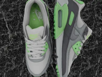 NIKE AIR MAX 3D SHOES - GREEN Low-poly 3D model