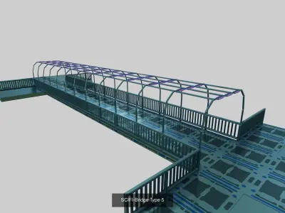 Scifi Pedestrian Bridge Collection 3D Model Pack
