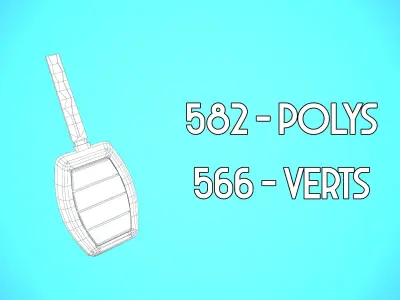 KEY CAR ALARM CARTOON STYLIZED Low-poly 3D model