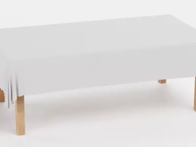 -Tablecloth with Table Rectangular- 3D model