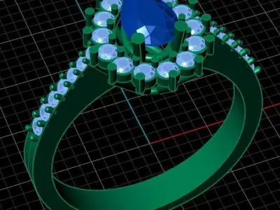 Luxury Wedding Diamond Ring 3D print model