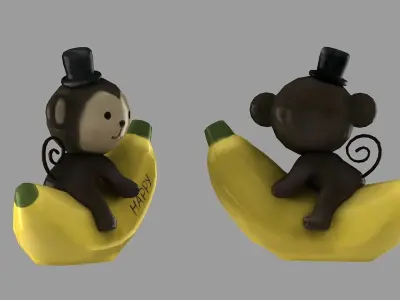 primate simian singe toon kong monk master tabletop spell 3D model