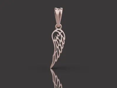 Angel Wing Charm Pendant Necklace 0078 3D print model