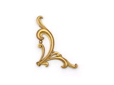 Classic carved corner  decor ornament 371 3D model
