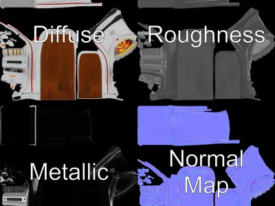 Vintage Slot Machine D Model Pack with Art Deco Design Low-poly 3D model