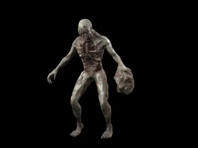 Mutant skeleton Free low-poly 3D model