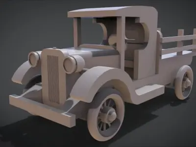 Wooden Car Collection 3D Model Pack