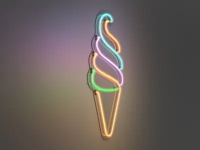 Ice Cream 3 - Neon Sign 3D model