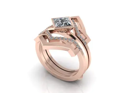 Matching Diamond Rings R2 3D print model purchase