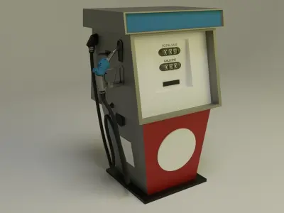 Gas Pump 1970s 3D model
