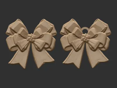 christmas ribbon bow decor 10 3D print model