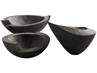 365 decorative vases and pots 03 deformed folded relief vase 02 3D model
