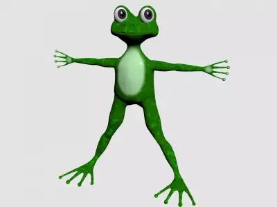 Green cartoon frog 3D model
