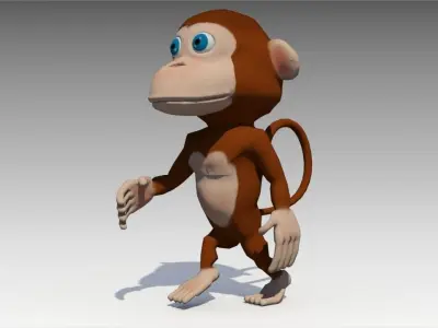 Monkey Animated Low-poly 3D model