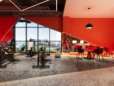 Luxury gym interior 3D model 3D model