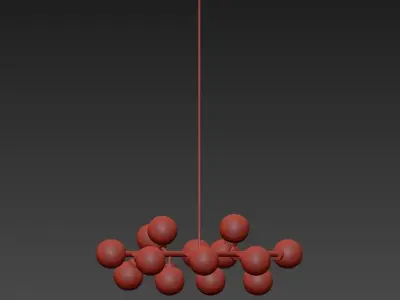 DREAM chandelier with balls hanging from it 3D model