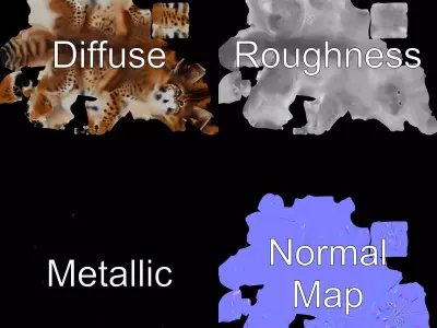 Elegant Lynx Cat model pack Low-poly 3D model