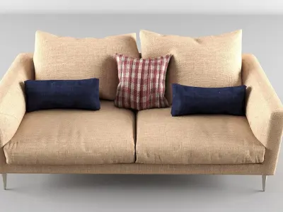 sofa 3d model with pillows 3D model