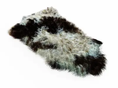 Bedside Sheepskin Rug 05 3D model