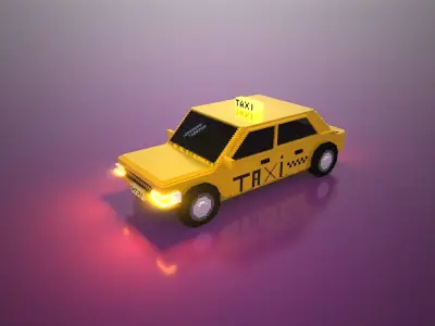 Voxel Taxi Design  3D model