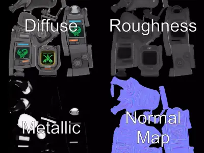 Futuristic Device Model Pack for Interactive Displays Low-poly 3D model