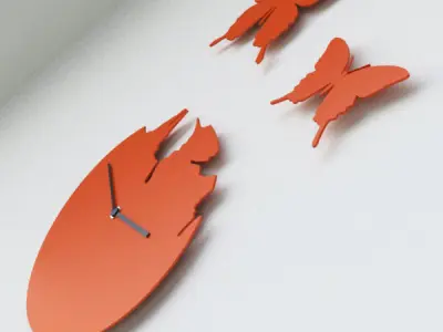Clock Butterflies 3D model