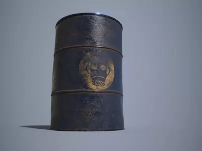 Hazardous Oil Drum PBR Game ready Low-poly 3D model