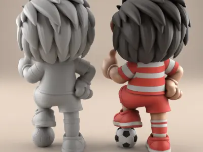 Cute Soccer Lion STL 3D Print Model 3D print model