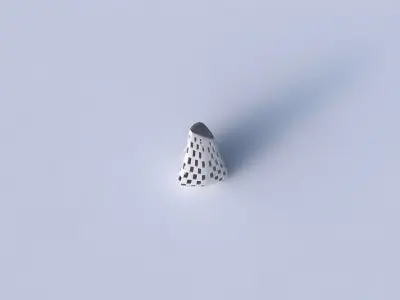 Vase puffy tipped triangle with checker grid lattice 2 3D print model