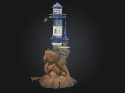 Seaside Sanctuary  A Peaceful Escape by the Waves 3D model