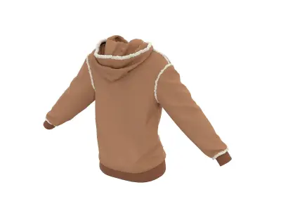 Telfar x UGG Hoodie Chestnut Low-poly 3D model