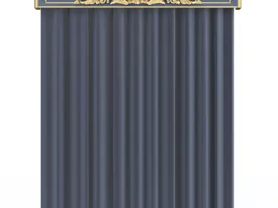 Cornice Classic Curtain 09 Low-poly 3D model