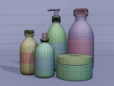 Cosmetics Collection bottle of argan fragrance 3D model