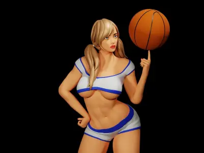 Update - Sexy Sporty Girl Playing With the Ball on Basketball 3D print model