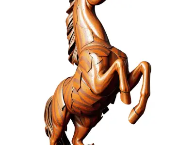 Dynamic Wooden Horse model pack Low-poly 3D model