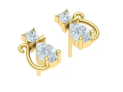 Cat earrings 01 3D print model