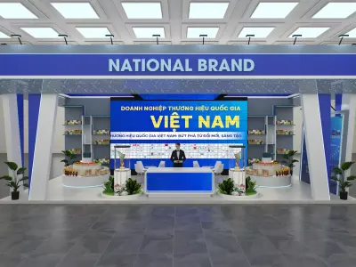 indoor exhibition booth NATIONAL BRAND 3D model