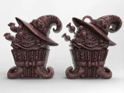 witch hat cup cake decor 2  3D print model