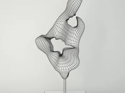 Teak Wood Table Top Decoration 3D model